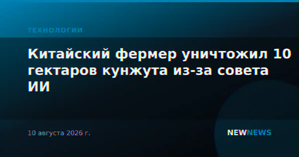 Китайский фермер уничтожил 10 гектаров кунжута из-за совета ИИ