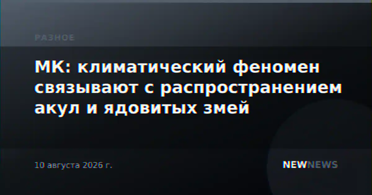 МК: климатический феномен связывают с распространением акул и ядовитых змей