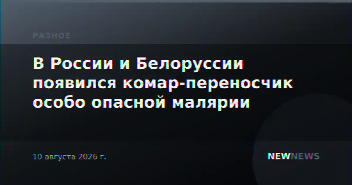 В России и Белоруссии появился комар-переносчик особо опасной малярии