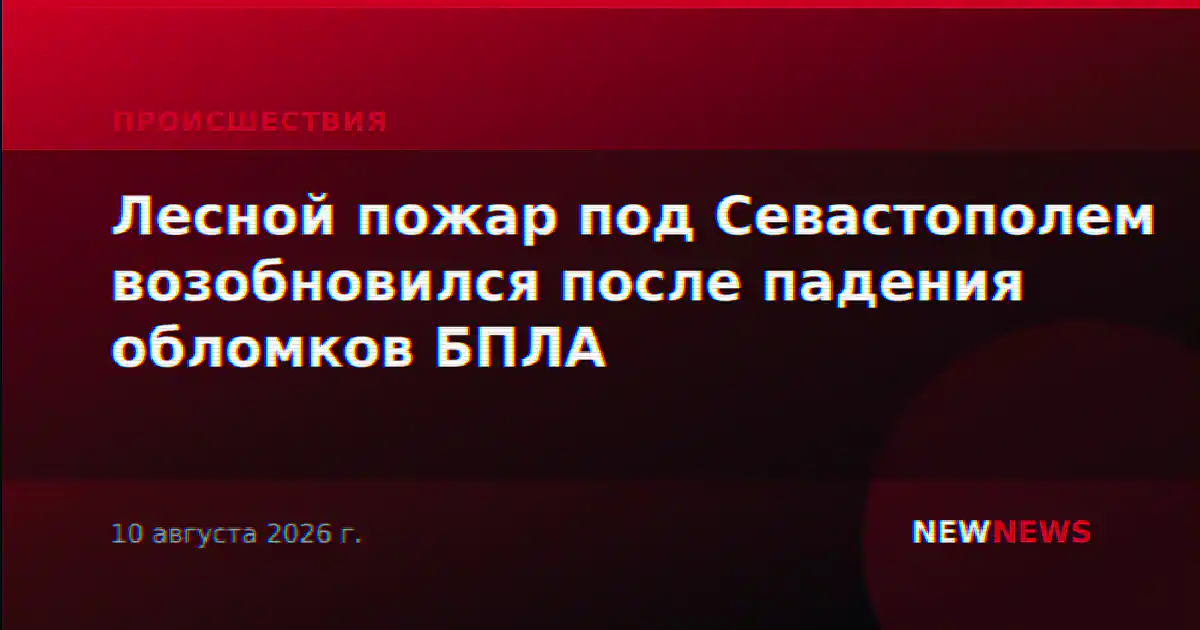 Лесной пожар под Севастополем возобновился после падения обломков БПЛА