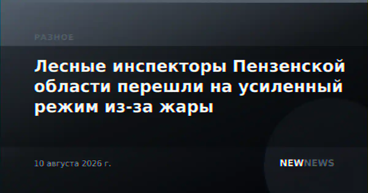 Лесные инспекторы Пензенской области перешли на усиленный режим из-за жары