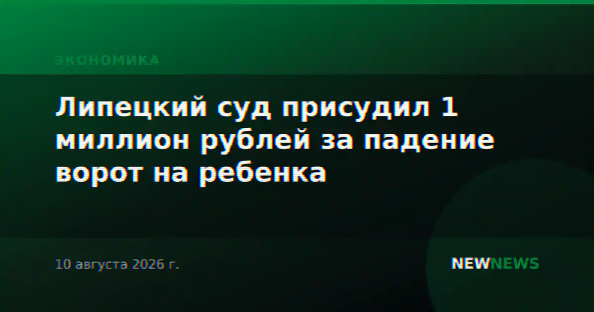 Липецкий суд присудил 1 миллион рублей за падение ворот на ребенка