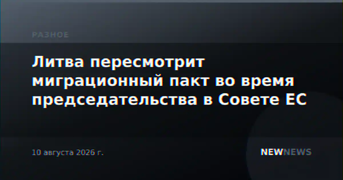 Литва пересмотрит миграционный пакт во время председательства в Совете ЕС