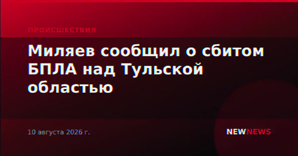 Миляев сообщил о сбитом БПЛА над Тульской областью