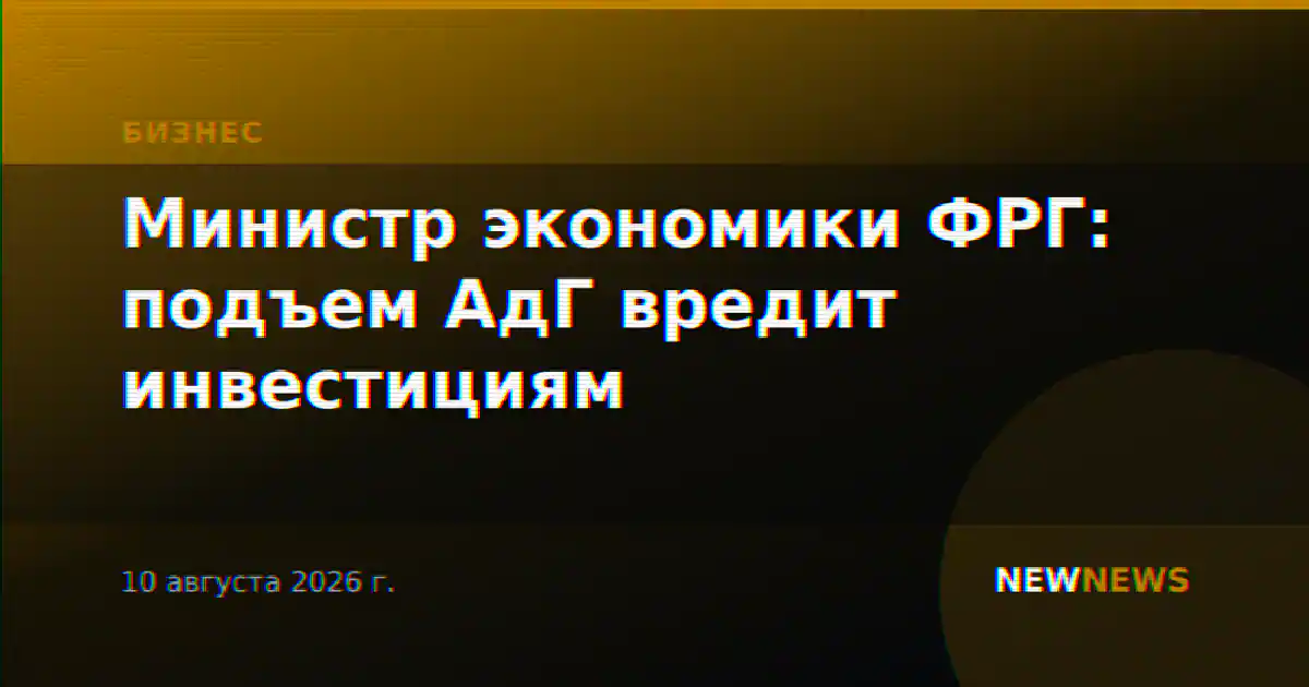 Министр экономики ФРГ: подъем АдГ вредит инвестициям