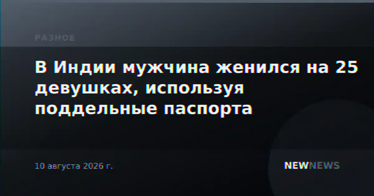 В Индии мужчина женился на 25 девушках, используя поддельные паспорта