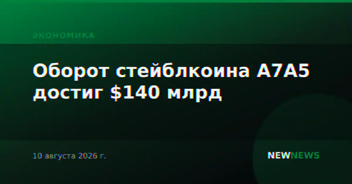 Оборот стейблкоина А7А5 достиг $140 млрд