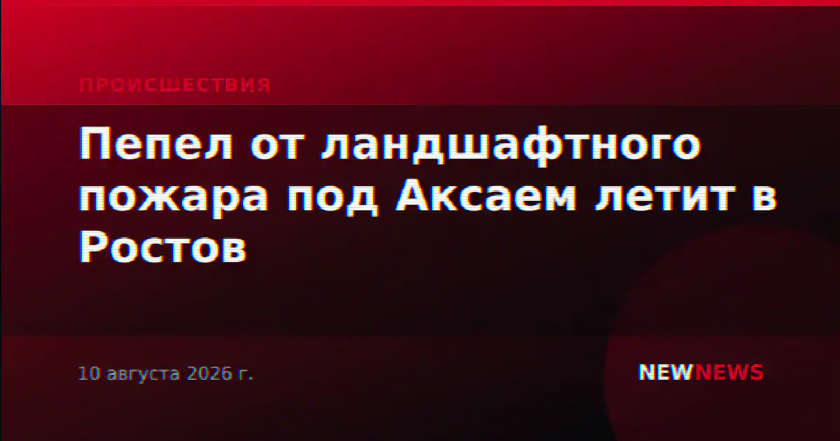 Пепел от ландшафтного пожара под Аксаем летит в Ростов