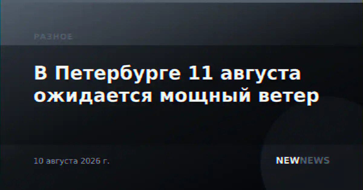 В Петербурге 11 августа ожидается мощный ветер
