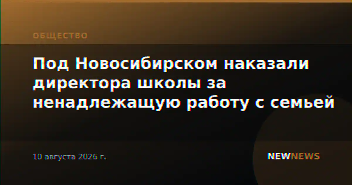Под Новосибирском наказали директора школы за ненадлежащую работу с семьей