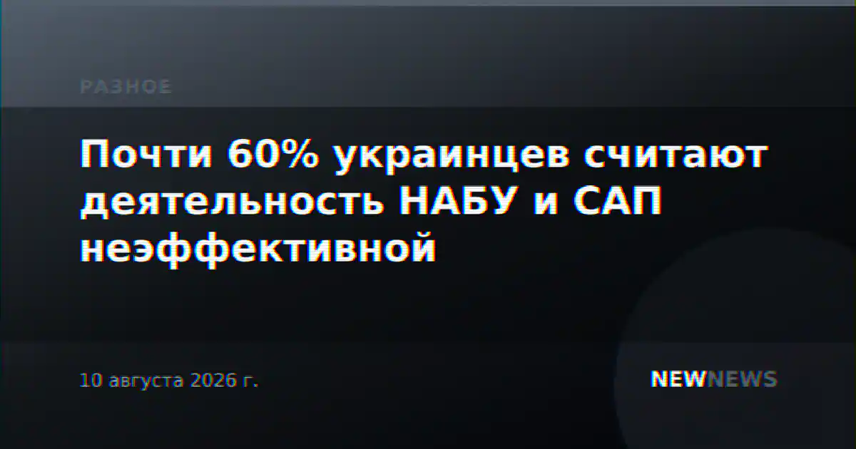 Почти 60% украинцев считают деятельность НАБУ и САП неэффективной