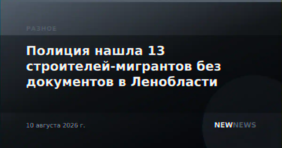 Полиция нашла 13 строителей-мигрантов без документов в Ленобласти