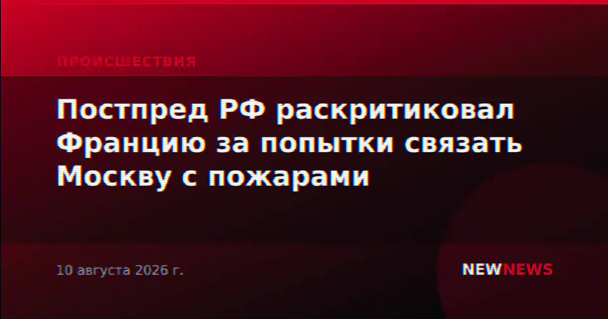 Постпред РФ раскритиковал Францию за попытки связать Москву с пожарами