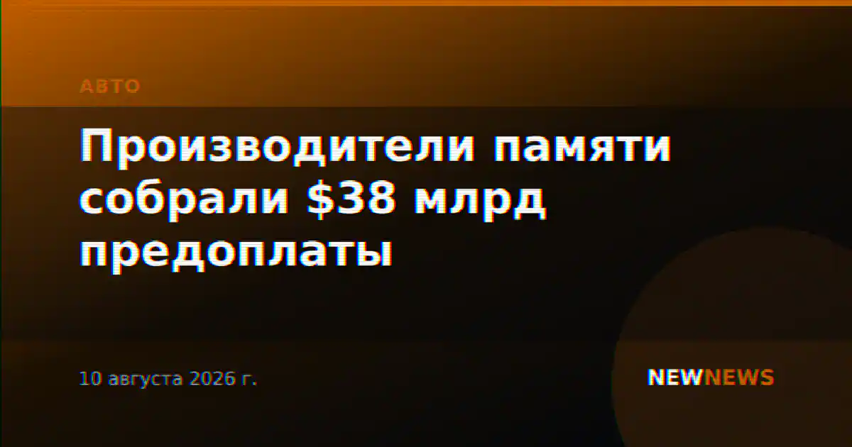 Производители памяти собрали $38 млрд предоплаты