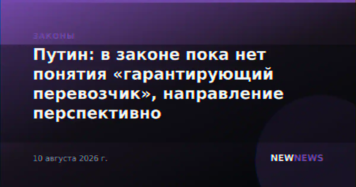 Путин: в законе пока нет понятия «гарантирующий перевозчик», направление перспективно