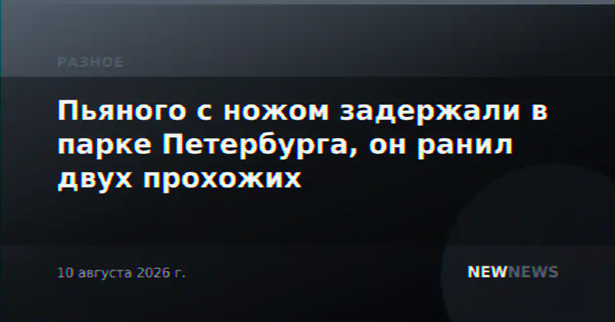 Пьяного с ножом задержали в парке Петербурга, он ранил двух прохожих