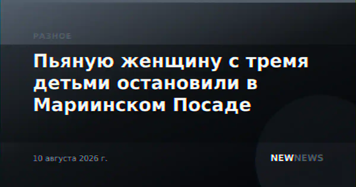 Пьяную женщину с тремя детьми остановили в Мариинском Посаде