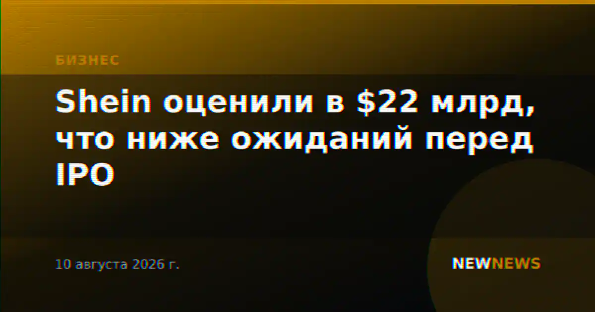 Shein оценили в $22 млрд, что ниже ожиданий перед IPO