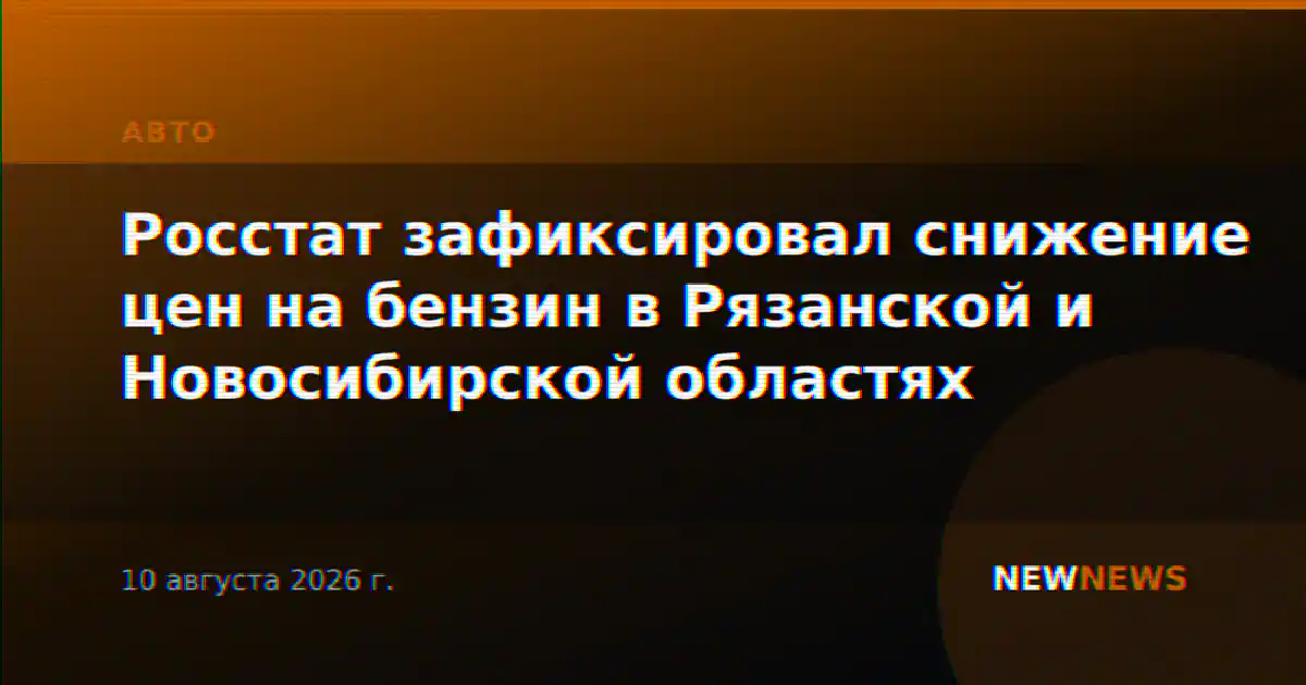 Росстат зафиксировал снижение цен на бензин в Рязанской и Новосибирской областях