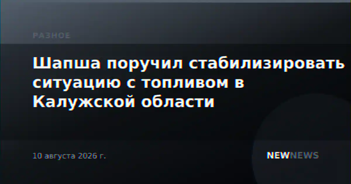 Шапша поручил стабилизировать ситуацию с топливом в Калужской области