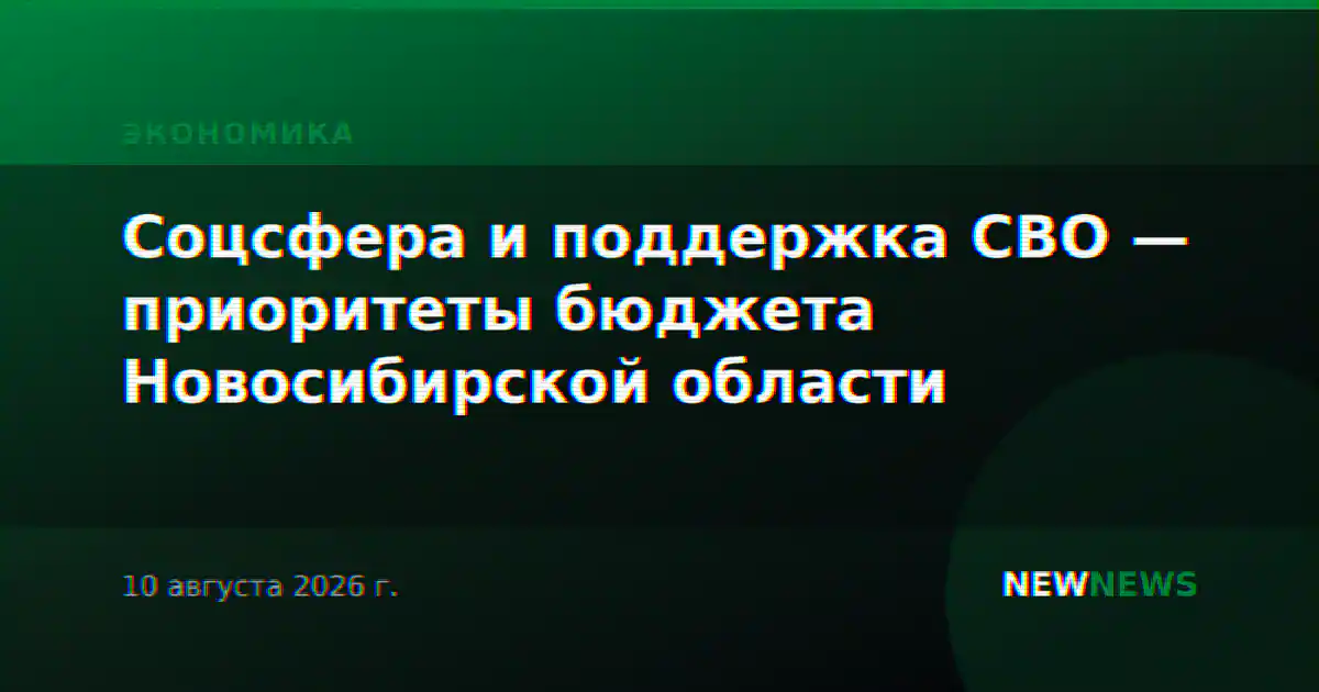 Соцсфера и поддержка СВО — приоритеты бюджета Новосибирской области