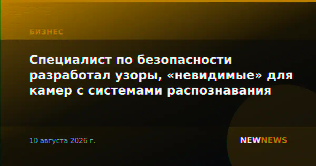Специалист по безопасности разработал узоры, «невидимые» для камер с системами распознавания