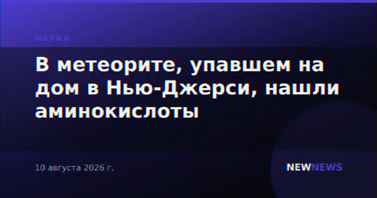 В метеорите, упавшем на дом в Нью-Джерси, нашли аминокислоты