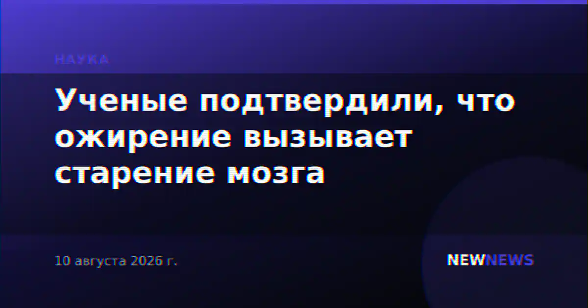 Ученые подтвердили, что ожирение вызывает старение мозга