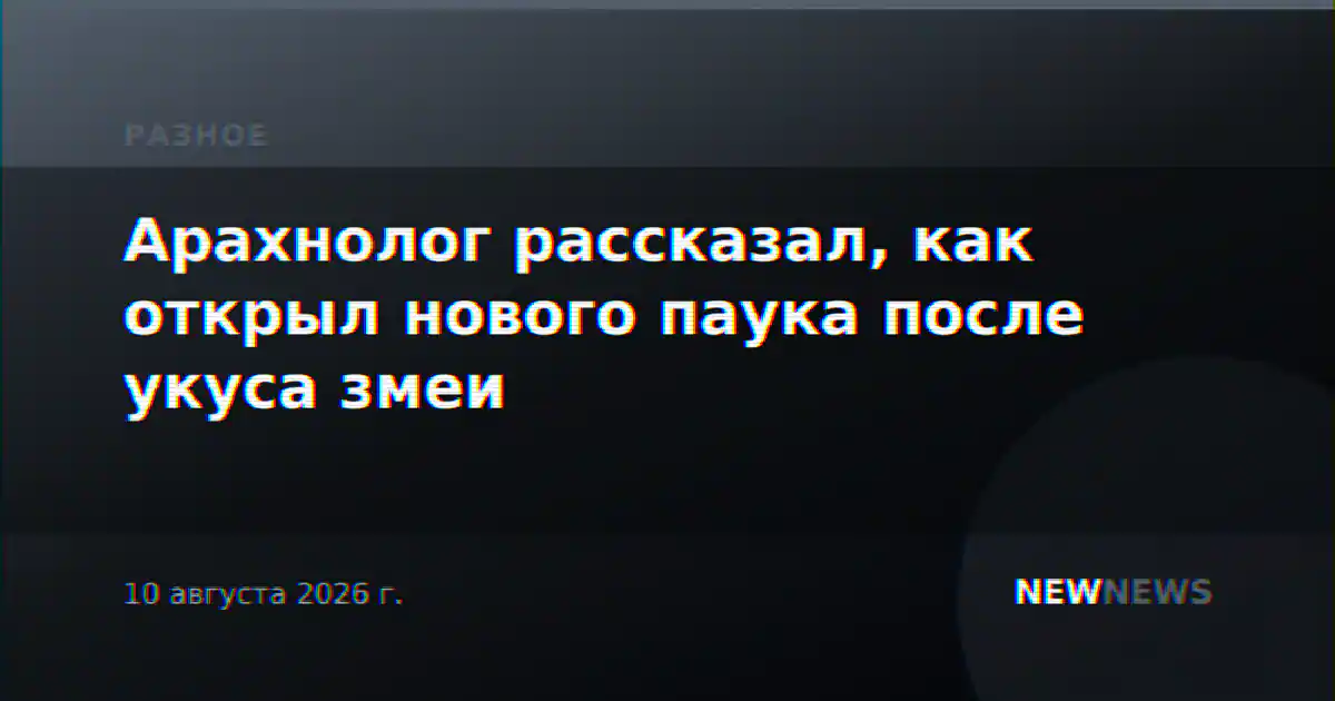 Арахнолог рассказал, как открыл нового паука после укуса змеи