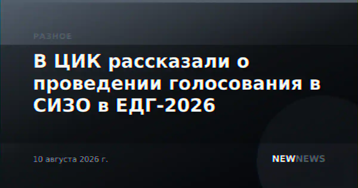 В ЦИК рассказали о проведении голосования в СИЗО в ЕДГ-2026