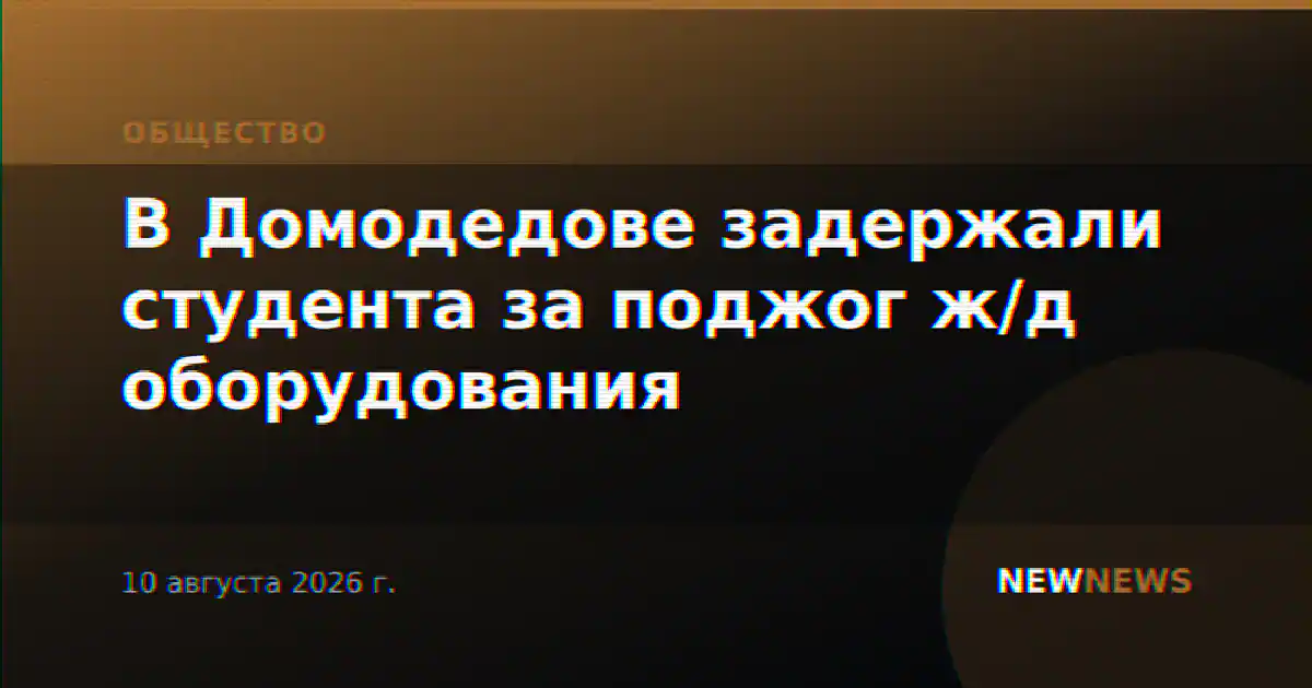 В Домодедове задержали студента за поджог ж/д оборудования