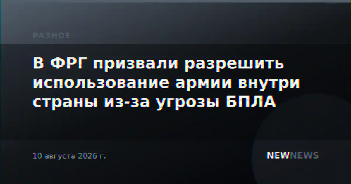 В ФРГ призвали разрешить использование армии внутри страны из-за угрозы БПЛА