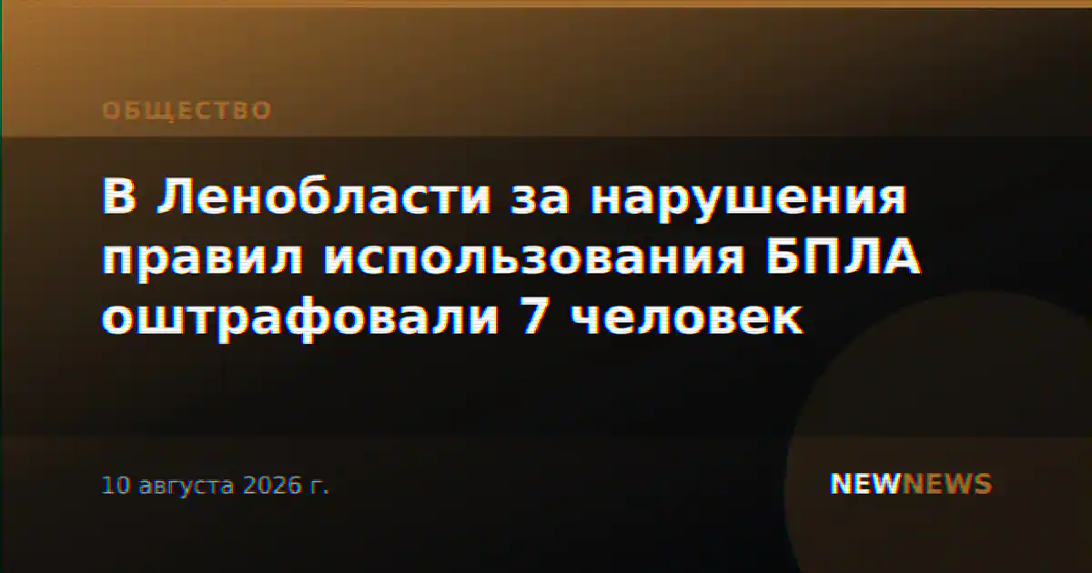 В Ленобласти за нарушения правил использования БПЛА оштрафовали 7 человек