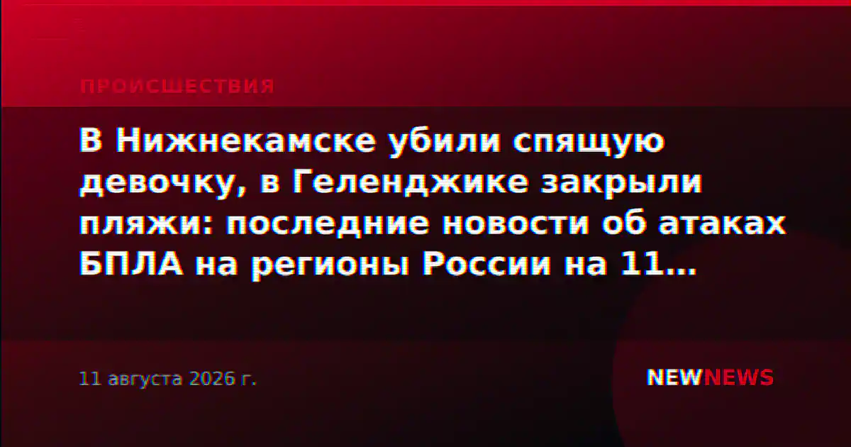 В Нижнекамске убили спящую девочку, в Геленджике закрыли пляжи: последние новости об атаках БПЛА на регионы России на 11 августа
