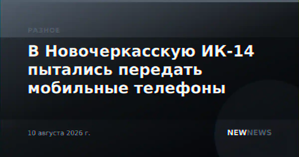 В Новочеркасскую ИК-14 пытались передать мобильные телефоны