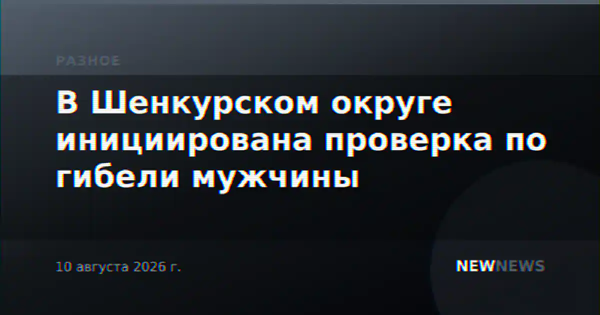 В Шенкурском округе инициирована проверка по гибели мужчины