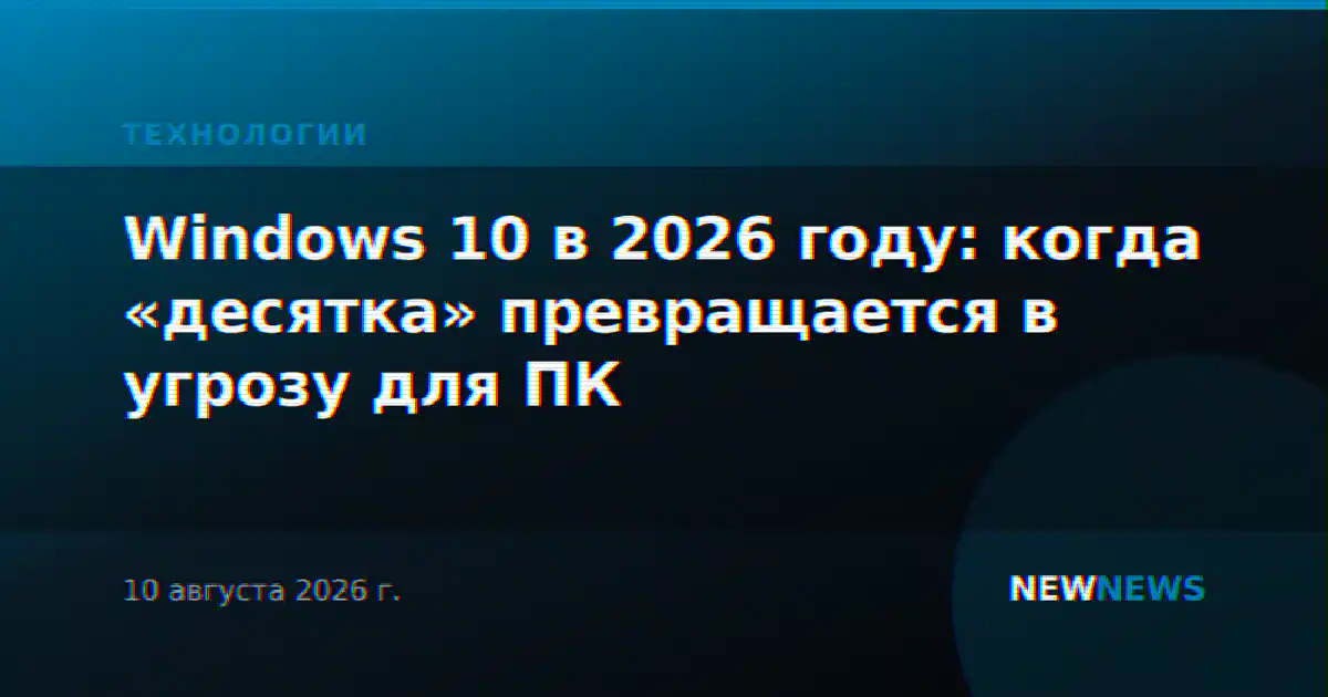 Windows 10 в 2026 году: когда «десятка» превращается в угрозу для ПК