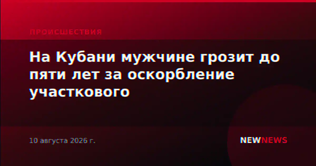 На Кубани мужчине грозит до пяти лет за оскорбление участкового