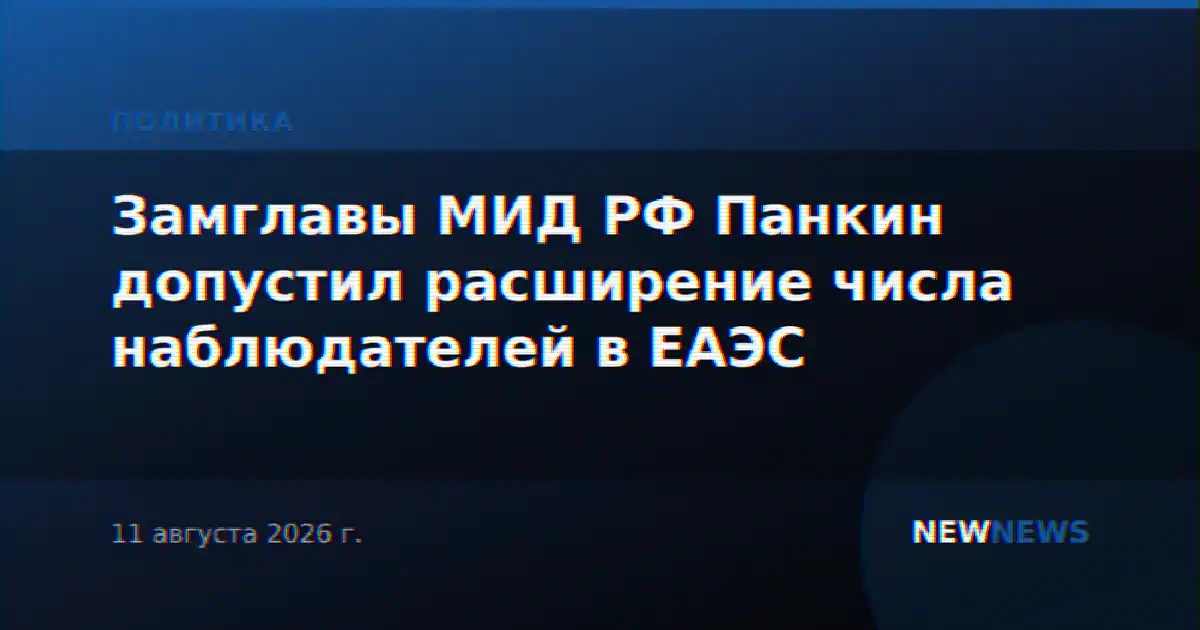 Замглавы МИД РФ Панкин допустил расширение числа наблюдателей в ЕАЭС