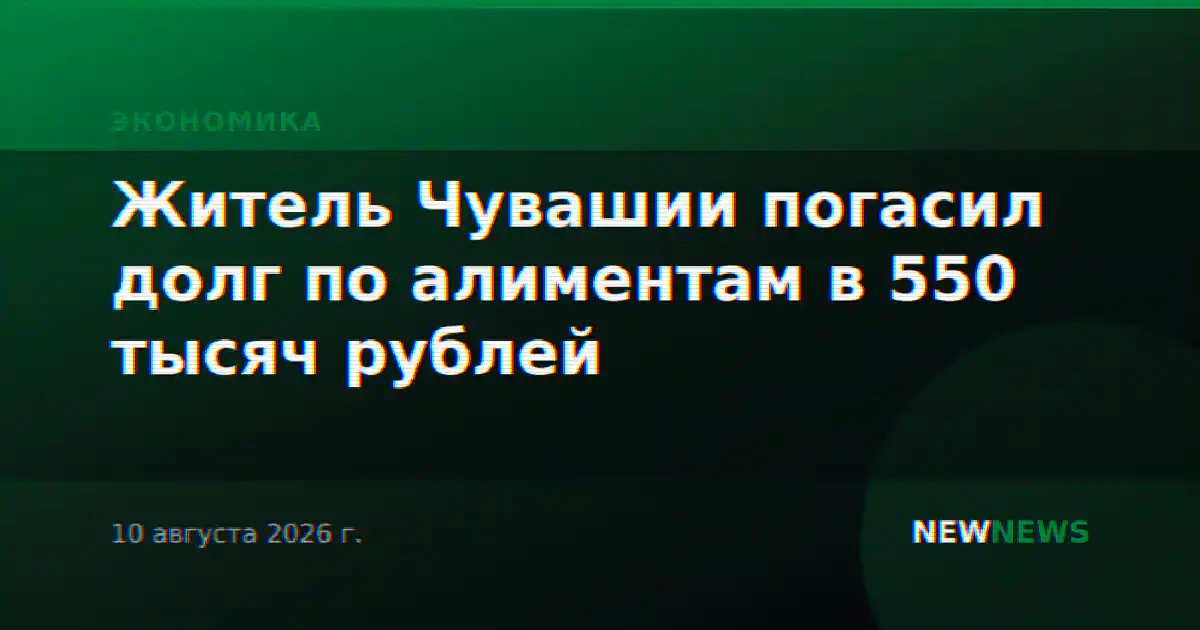 Житель Чувашии погасил долг по алиментам в 550 тысяч рублей