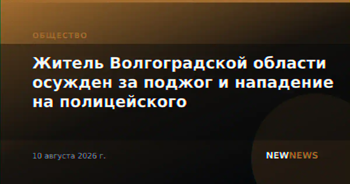 Житель Волгоградской области осужден за поджог и нападение на полицейского