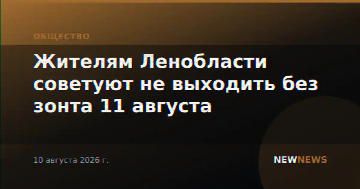 Жителям Ленобласти советуют не выходить без зонта 11 августа