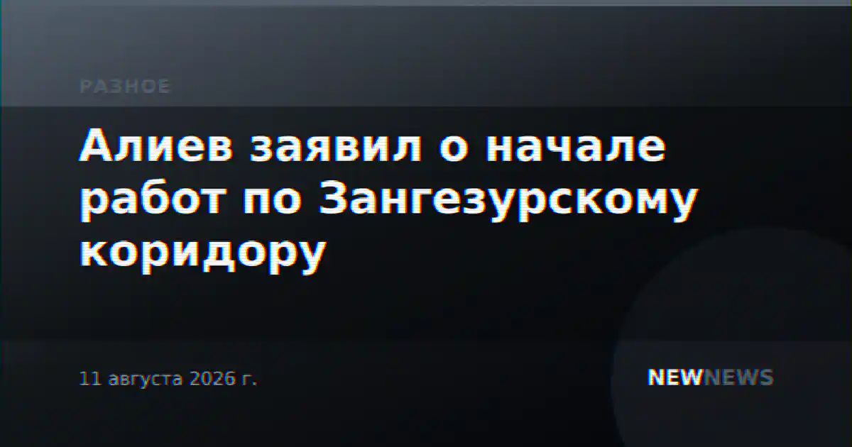 Алиев заявил о начале работ по Зангезурскому коридору