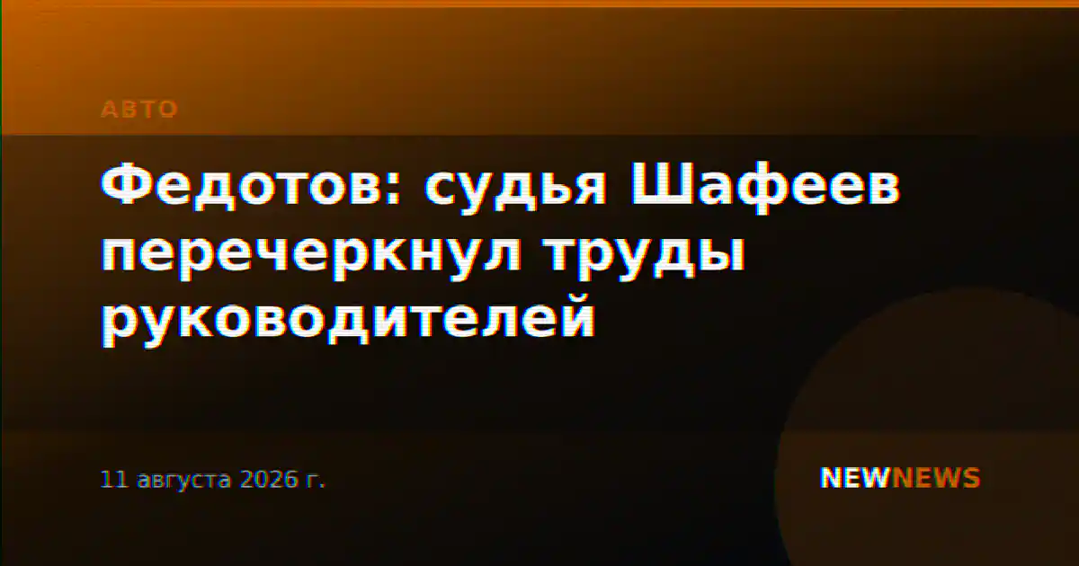 Федотов: судья Шафеев перечеркнул труды руководителей