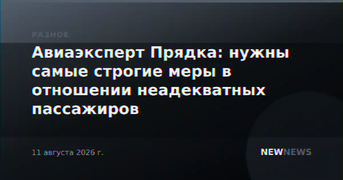 Авиаэксперт Прядка: нужны самые строгие меры в отношении неадекватных пассажиров