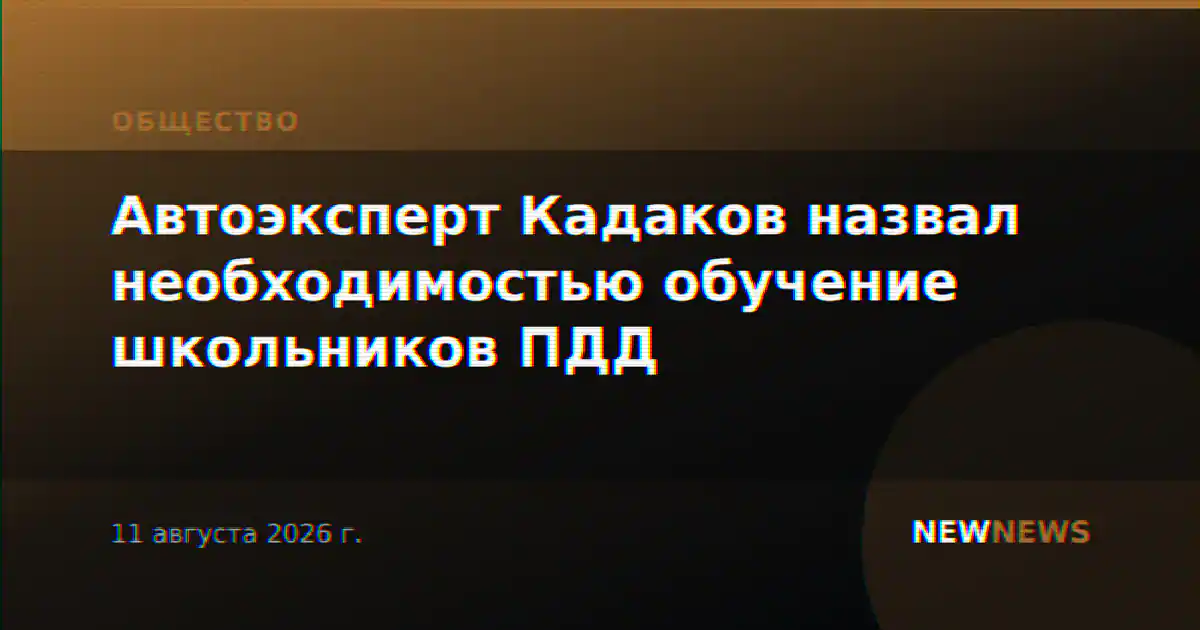 Автоэксперт Кадаков назвал необходимостью обучение школьников ПДД