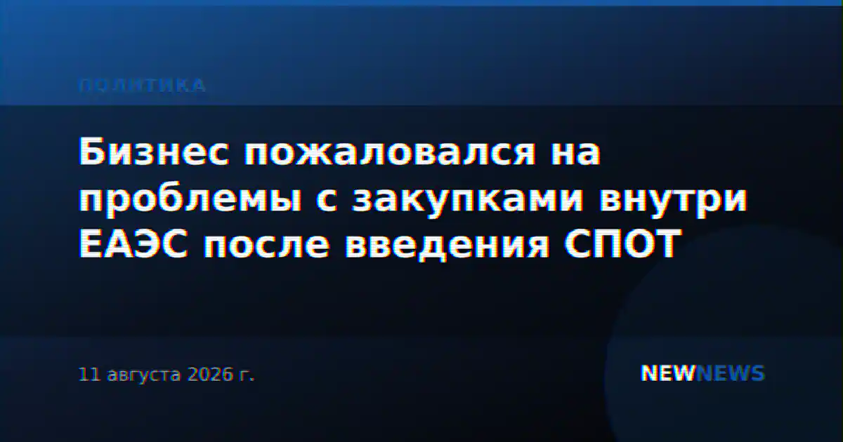 Бизнес пожаловался на проблемы с закупками внутри ЕАЭС после введения СПОТ
