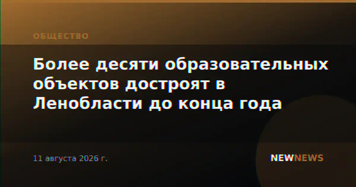 Более десяти образовательных объектов достроят в Ленобласти до конца года