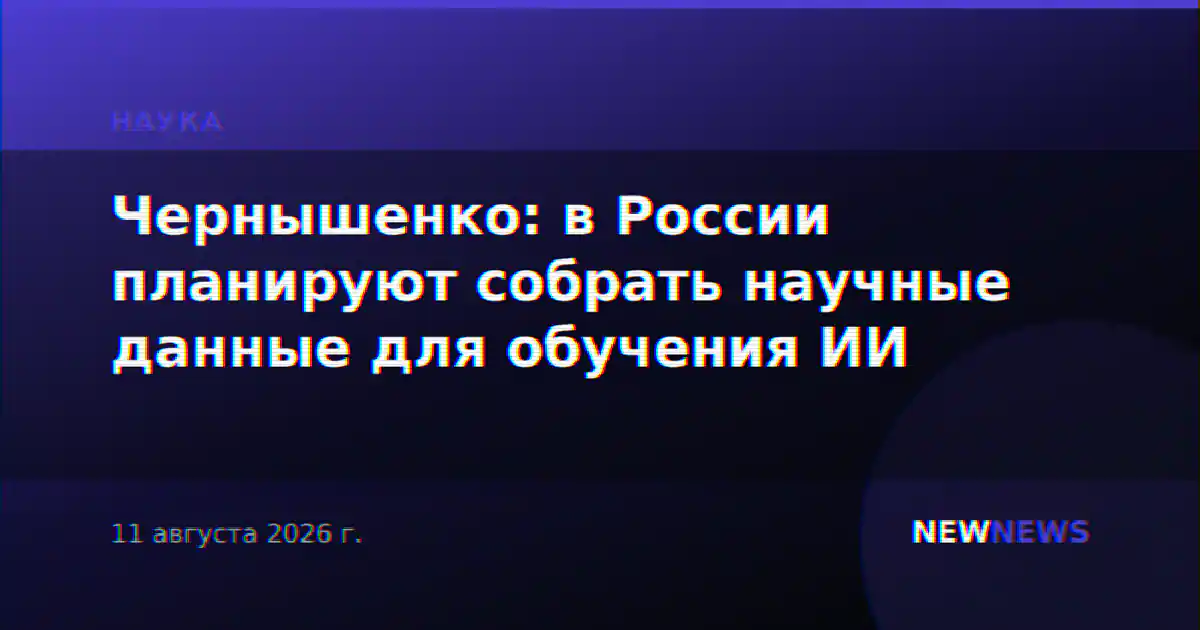 Чернышенко: в России планируют собрать научные данные для обучения ИИ