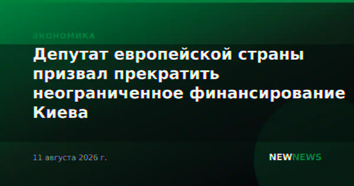 Депутат европейской страны призвал прекратить неограниченное финансирование Киева